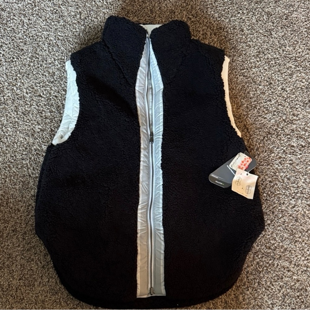 NEW FP Movement Free People Black Reversible Fleece Sherpa Puffer Vest Small